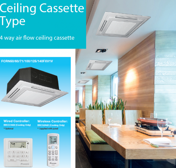 Cassette âm trần dòng không inverter - Thiết kế đơn giản