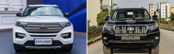 Chọn ô tô Explorer 2022 hay Land Cruiser Prado SUV 7 chỗ?​