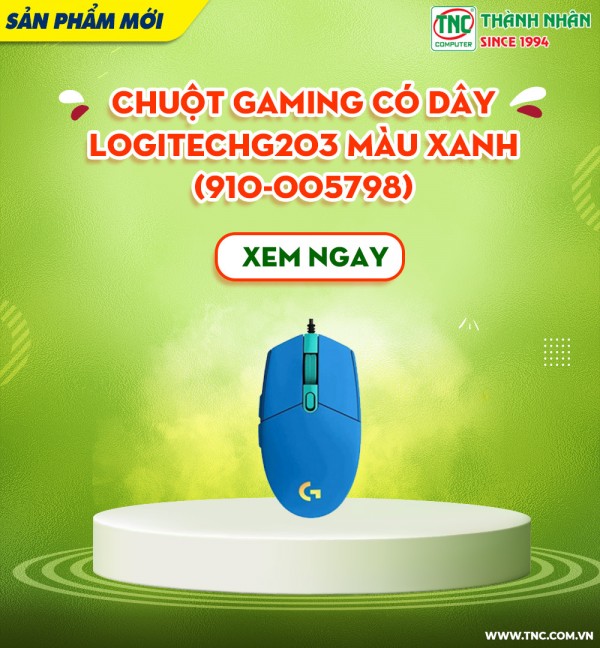 Chuột Gaming có dây Logitech G203 Màu Xanh (910-005798)