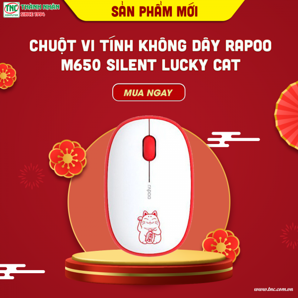 Chuột vi tính không dây Rapoo M650 SILENT Lucky Cat