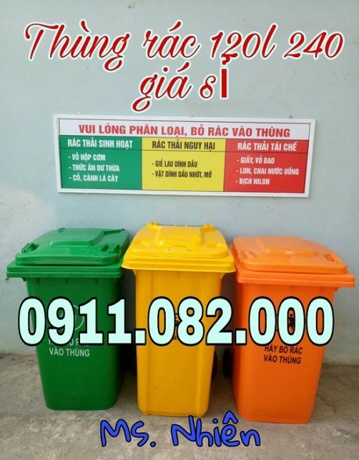 Chuyên bán thùng rác 240 lít giá rẻ tại vĩnh long- thùng rác môi trường- lh 0911.082.000