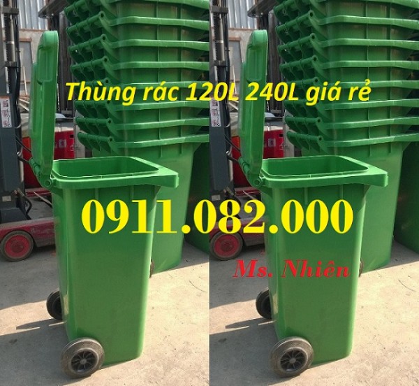 Chuyên bỏ sỉ thùng rác 120L 240L giá rẻ cho đại lý- thùng rác giá rẻ tại trà vinh- lh 0911082000