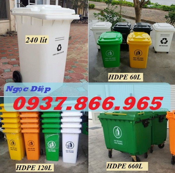 Chuyên cung cấp thùng rác nhựa HDPE, thùng rác ngoài trời, thùng rác công cộng