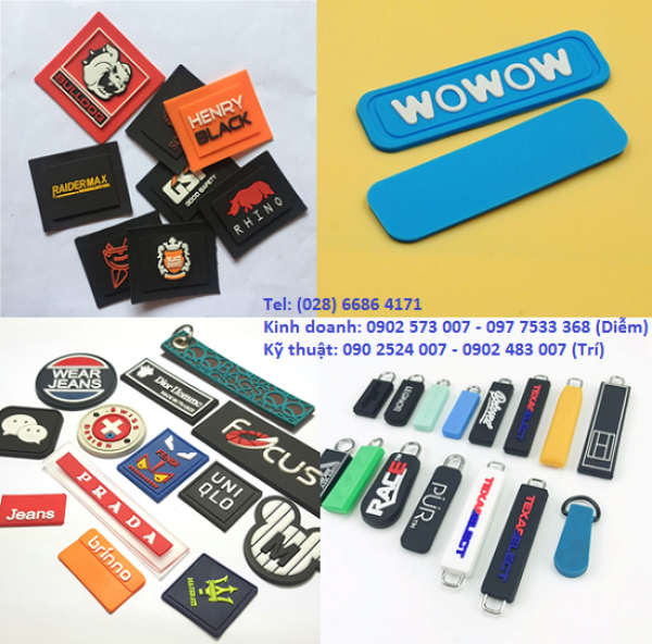 Chuyên sản xuất logo nhựa dẻo, tem nhãn silicone, nhãn may silicone, logo silicone