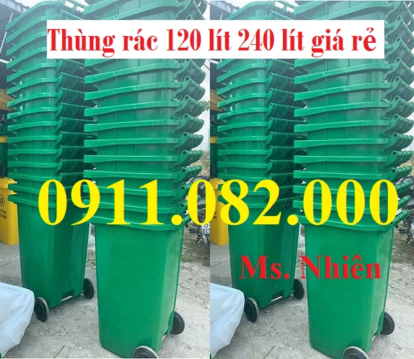 Chuyên sỉ lẻ thùng rác nhựa giá rẻ- thùng rác 120L 240L, thùng rác 2 ngăn- lh 0911082000