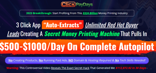 Click Paydays OTO - 1st to 9th All 9 OTOs Details Here + 88VIP 3,000 Bonuses