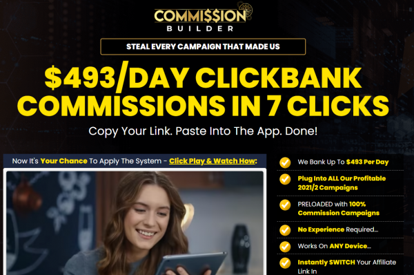 Commission Builder OTO - 1st to 6th All 6 OTOs Details Here + 88VIP 2,000 Bonuses