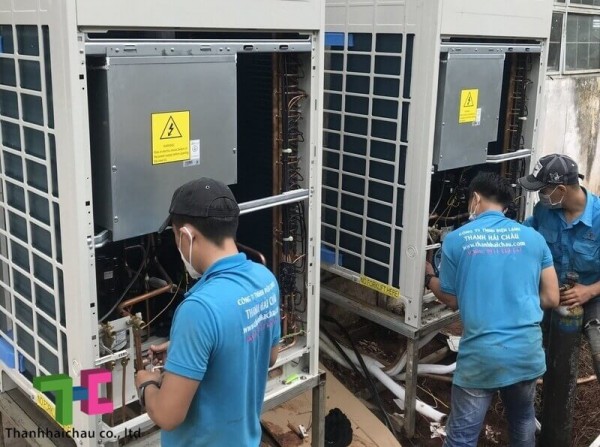 Công trình cung cấp và lắp đặt máy lạnh tủ đứng cho nhà xưởng Long Thành - Đồng Nai
