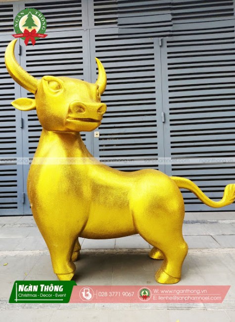 Công ty chuyên thiết kế thi công mô hình trâu trang trí tiểu cảnh tết