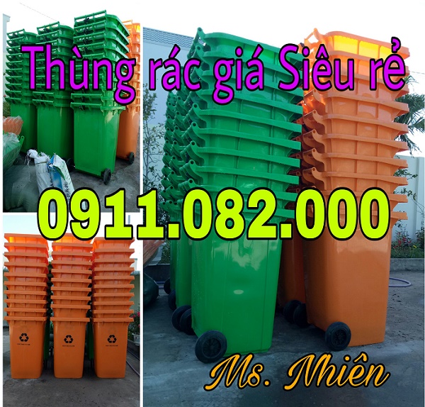 Cung cấp thùng rác 240 lít giá rẻ tại long phú- sóc trăng- lh 0911.082.000