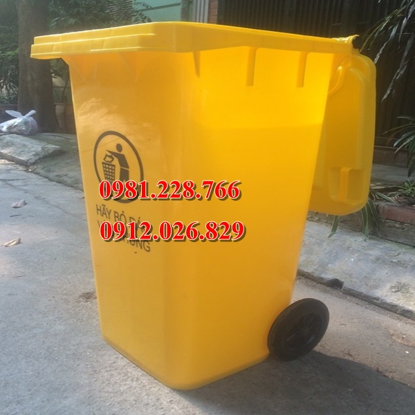 Đặc điểm, tính năng của thùng rác y tế 120L bằng nhựa màu vàng 