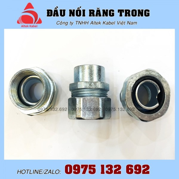 Đầu nối ống ruột gà với ống thép ren, đầu nối răng trong