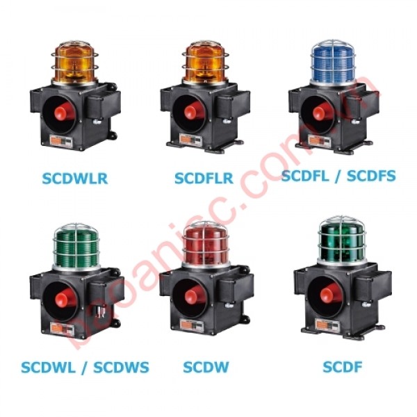 Đèn báo hiệu tích hợp còi qlight scd series
