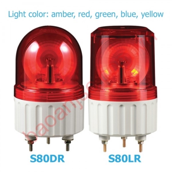 Đèn cảnh báo gương xoay bóng led Ø80mm qlight S80DR and S80LR series 