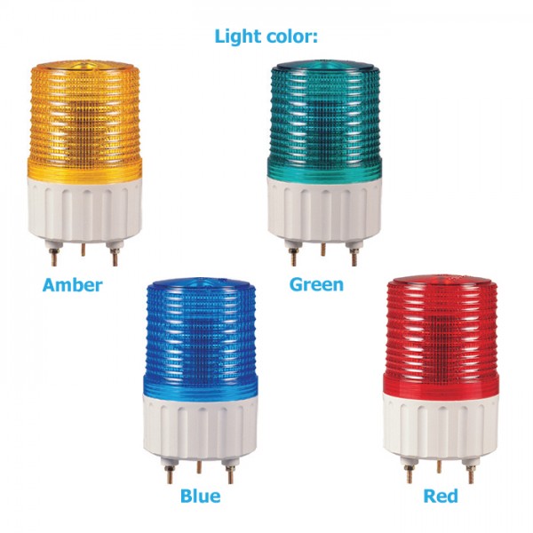 Đèn tín hiệu led sáng tĩnh/chớp nháy Ø80mm S80L-BZ-24-r