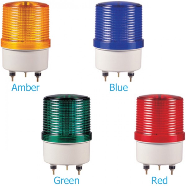 Đèn tín hiệu sáng tĩnh/chớp nháy bóng led Ø100mm S100L-220-R