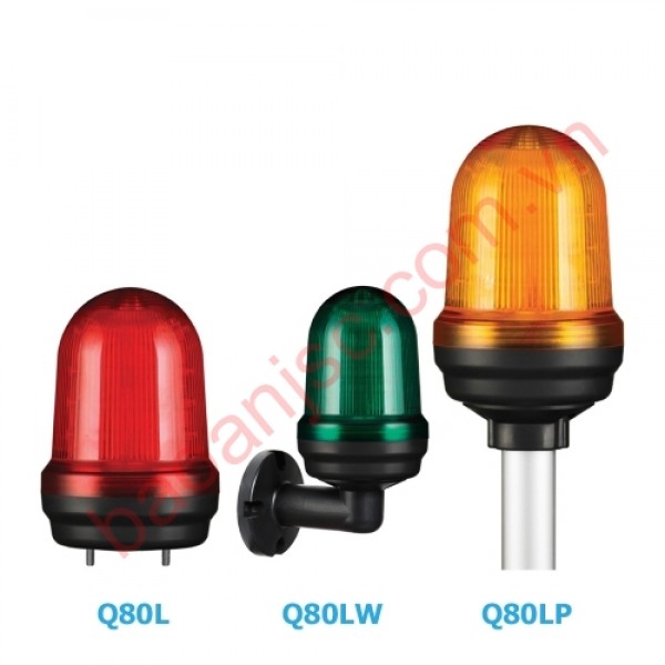 Đèn tín hiệu sáng tĩnh/chớp nháy bóng led Ø80mm QLight Q80L series 