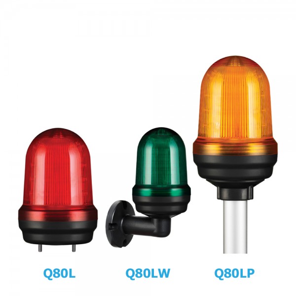 Đèn tín hiệu sáng tĩnh/chớp nháy bóng led Ø80mm qlight q80l series