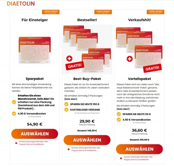 Diaetolin Deutschland (DE, AT, CH) Bewertungen [2023], Offizielle Website & Verkaufspreis