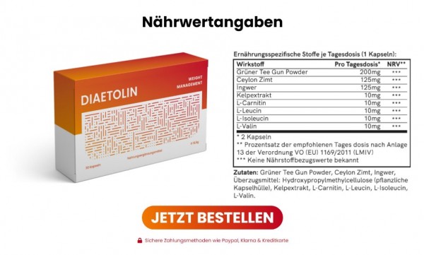 Diaetolin Deutschland (DE, AT, CH) Bewertungen, Offizielle Website & Verkaufspreis