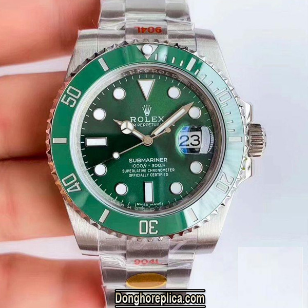 Đồng hồ nam Rolex Submariner Automatic 116610LV mặt xanh Super Fake