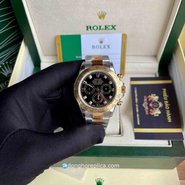 Đồng hồ Rolex Cosmograph Daytona 116523 mặt số đen Super Fake 