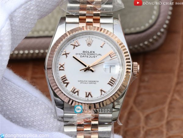 Đồng hồ Rolex Demi vàng hồng Datejust 36mm 116231 Replica 1:1