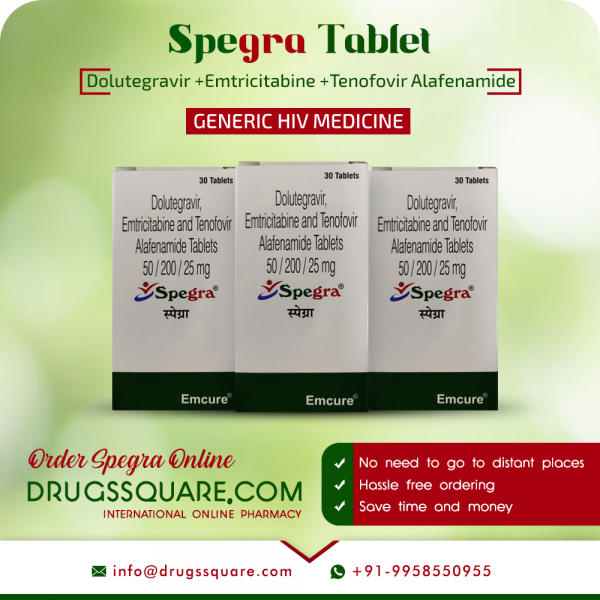 Emcure Spegra Tablet - Dolutegravir, Emtricitabine and Tenofovir Alafenamide