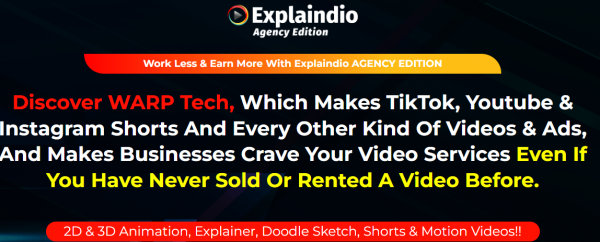 Explaindio AGENCY OTO - 2022 Full 9 OTO Upsell Links + 88VIP 2,000 Bonuses Value $1,153,856