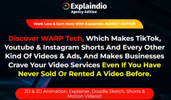 Explaindio AGENCY OTO – 88New 2023 OTO Full Links + Mega 2,000 Bonuses Value $1,153,856