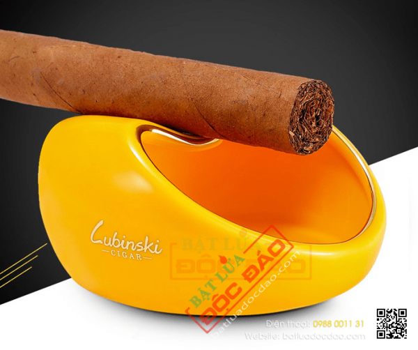 Gạt tàn Lubinski gốm sứ 1 điếu chính hãng A03, phụ kiện xì gà