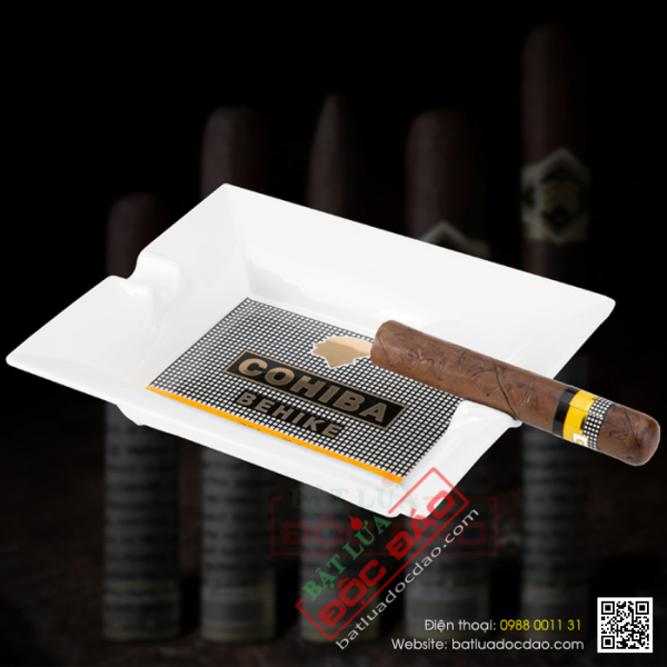 Gạt tàn xì gà, gạt tàn Cohiba sứ 4 điếu 510-4a