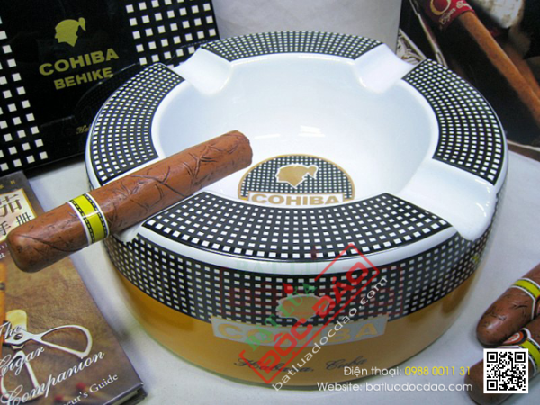 Gạt tàn xì gà, gạt tàn Cohiba sứ 4 điếu 9103A