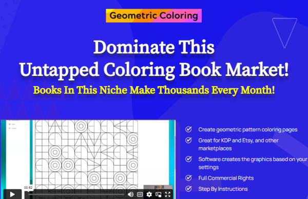Geometric Coloring OTO - 2022 Full 1 OTO Upsell Links + 88VIP 2,000 Bonuses Value $1,153,856
