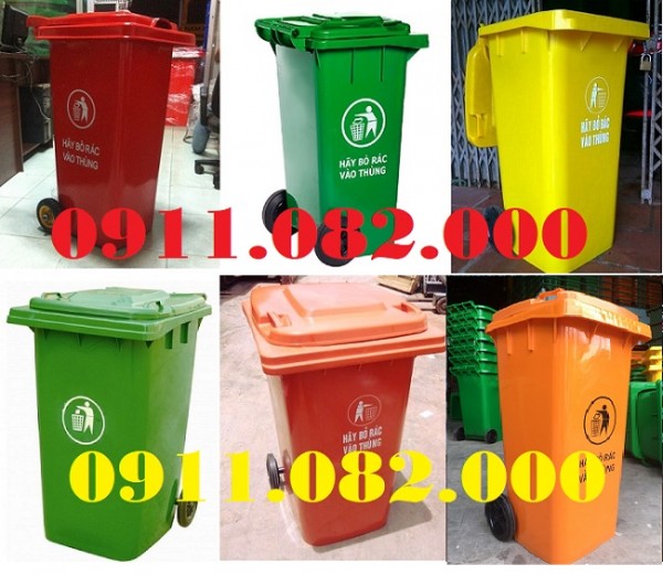 Giá bán thùng rác tại đồng tháp- Thùng rác 120L 240L 660L giá rẻ- lh 0911082000