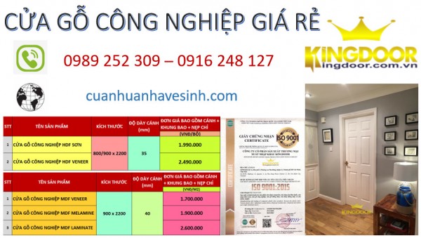 Giá cửa gỗ công nghiệp tại Vũng Tàu 2021 - Kingdoor