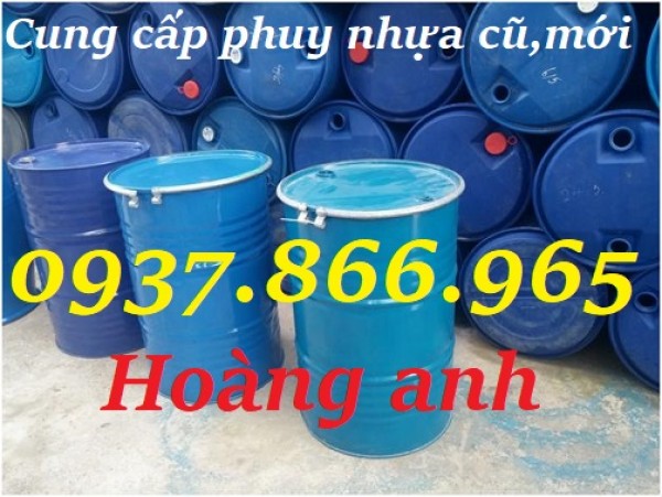 Giá phuy sắt cũ, phuy sắt có 2 nắp nhỏ, phuy sắt đựng háo chất để vận chuyển