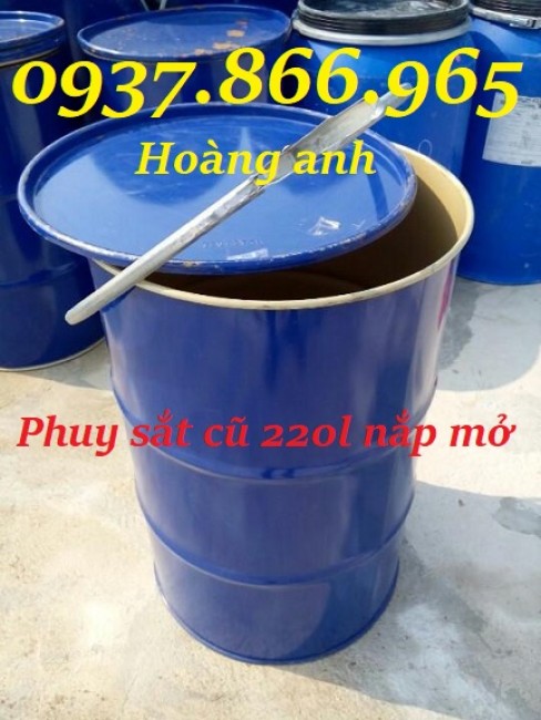    Giá phuy sắt, phuy sắt cũ, phuy sắt đựng dung môi, phuy sắt dùng trong công nghiệp