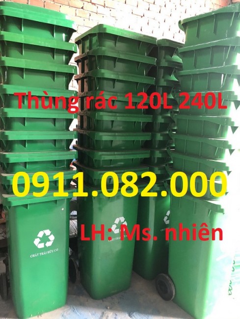Giá rẻ thùng rác 120L 240L tại trà vinh- Giảm giá thùng rác nhựa các loại- lh 0911082000