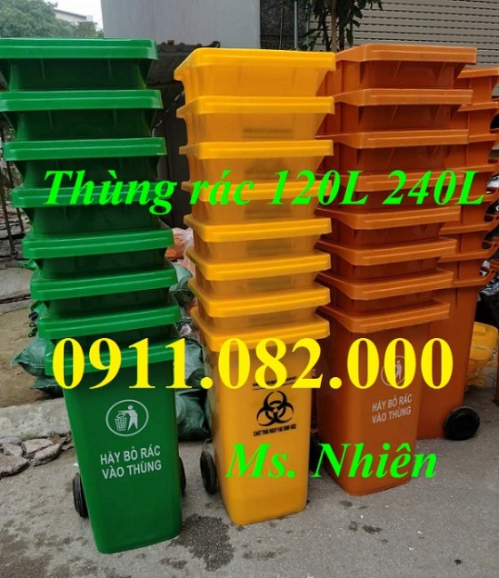  Giá sỉ thùng rác nhựa hdpe- Thùng rác 120 lít 240 lít giá rẻ tại tiền giang- lh 0911082000