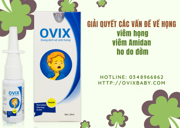 GIÁ SỈ Xịt họng Ovix giảm viêm họng viêm amidan ho đờm cho trẻ và người lớn