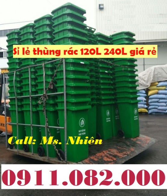 Giảm giá thùng rác nhựa, thùng rác 120L 240L giá rẻ tại đồng tháp- lh 0911082000