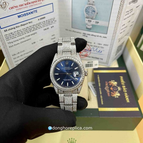 Giới thiệu đồng hồ nam Rolex Datejust blue dial vintage
