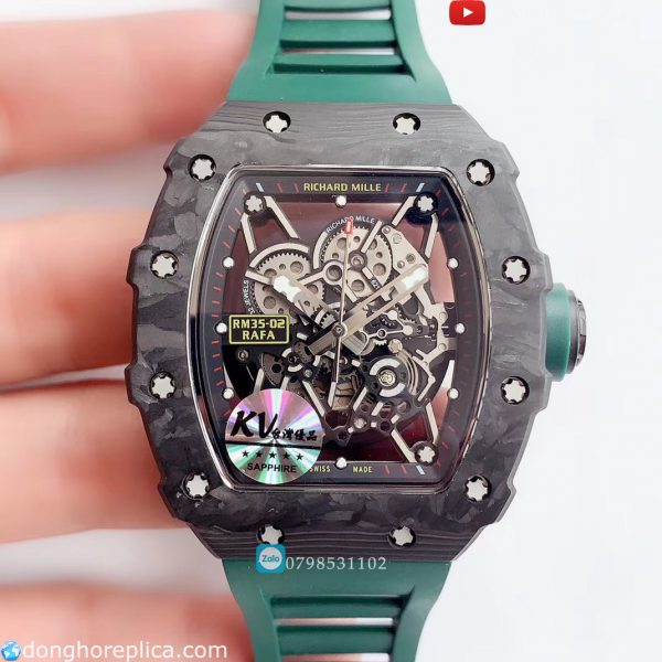 Giới thiệu đồng hồ Richard Mille Green 35-02 Carbon 43mm – Thiết kế đồng hồ độc đáo
