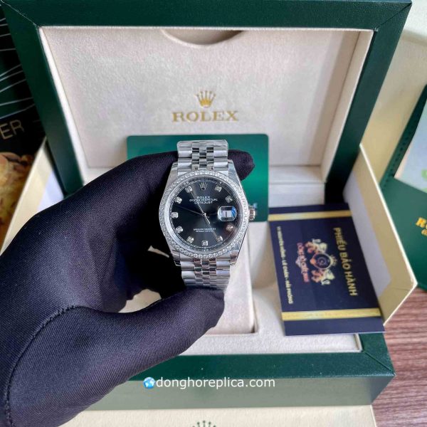 Giới thiệu về chiếc đồng hồ Rolex Datejust black diamond dial Super Fake siêu cấp