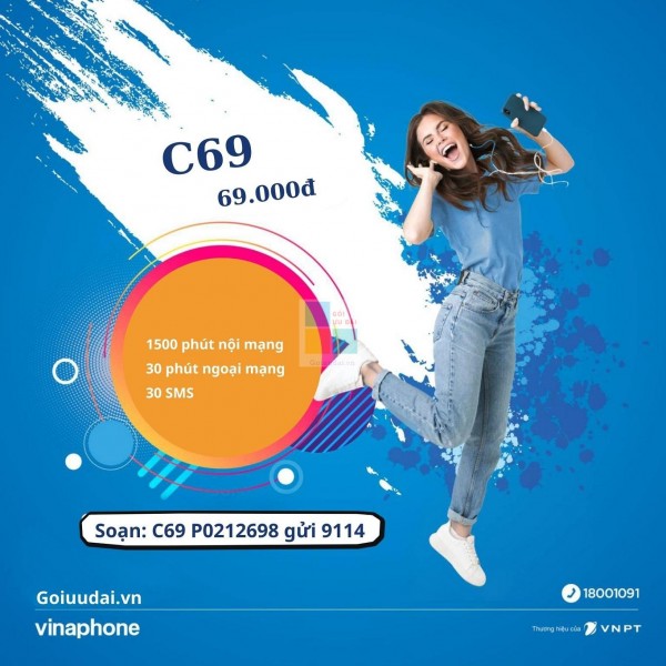 Gói cước gói C69 của Vina khuyến mãi thoại “lớn” bạn phải biết