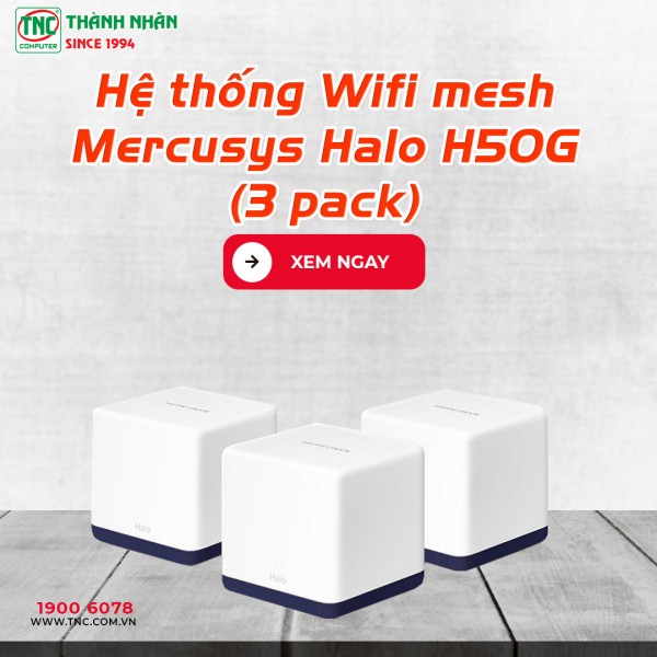 Hệ thống Wifi mesh Mercusys Halo H50G (3 pack)