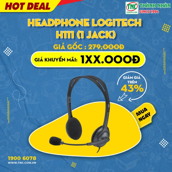 Headphone Logitech H111 (1 Jack)