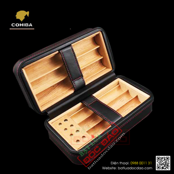 Hộp  giữ ẩm cigar Cohiba mini 8 điếu 021, phụ kiện xì gà