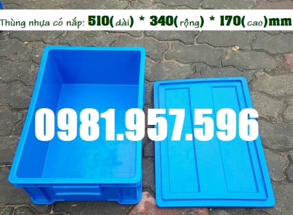 Hộp nhựa B4 có nắp, hộp có nắp đậy, hộp nhựa công nghiệp lớn